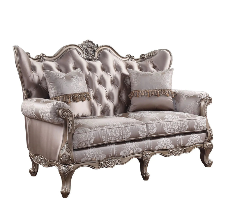 Jayceon - Loveseat With 2 Pillows - Fabric & Champagne by Unique Piece Furniture