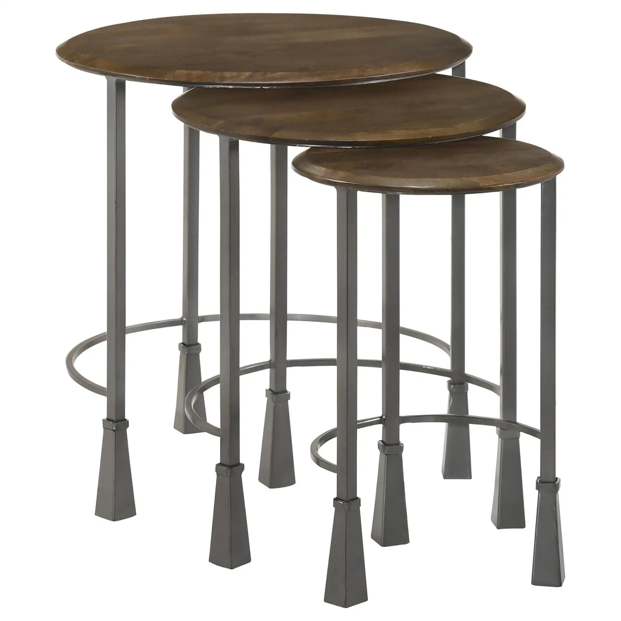 3 Piece Nesting Table Set - Brown by HouseOfZazla
