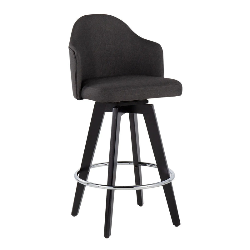 Ahoy - Contemporary Fixed Height Counter Stool With Round Footrest (Set of 2) by HouseOfZazla