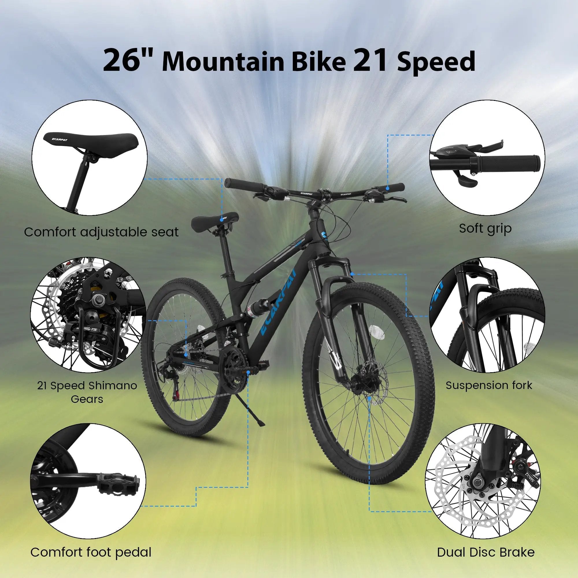 A26207 26 Inch Steel Frame Mountain Bike by HouseOfZazla