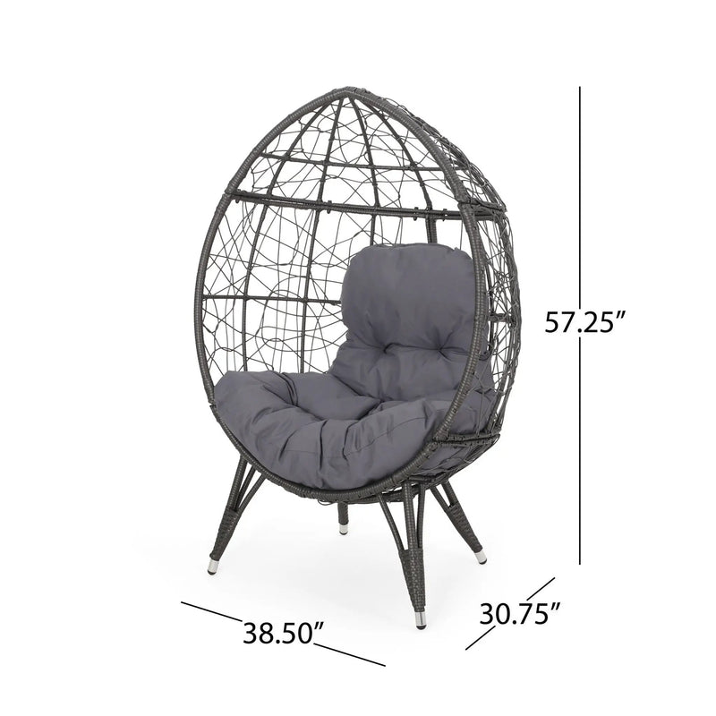 Cosmos - Round Hammered Iron Teardrop Chair by HouseOfZazla