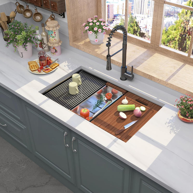 33 Gunmetal Undermount Kitchen Sink by HouseOfZazla
