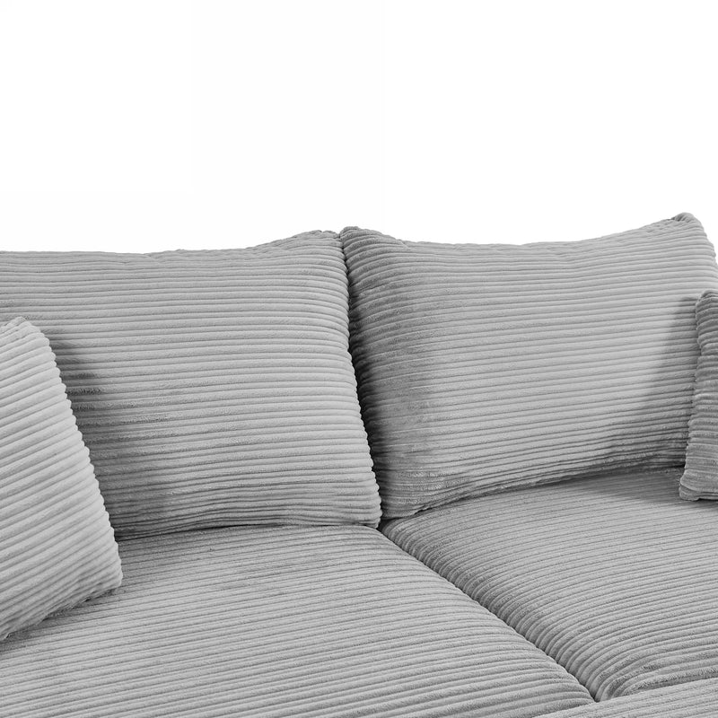 Modern Style Loveseat Sofa Sectional Sofa Couch With Storage Space, A Movable Ottoman, Two USB Ports, Two Cup Holders, A Phone Holder For Living Room by HouseOfZazla