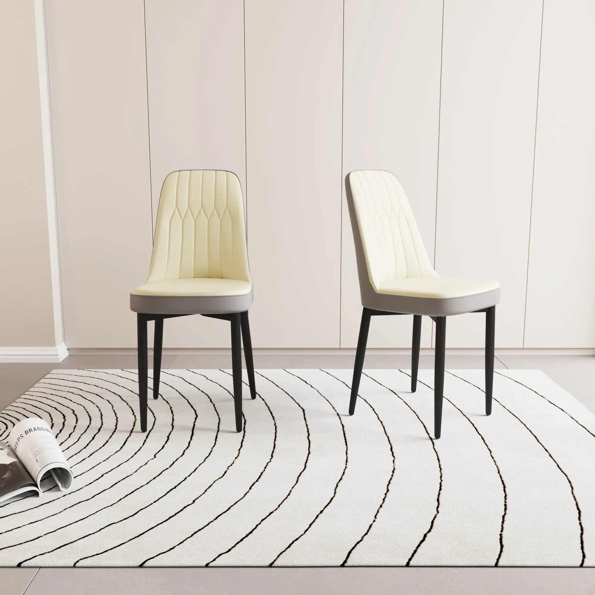 Modern Dining Chair With Cushions And Metal Legs by Unique Piece Furniture