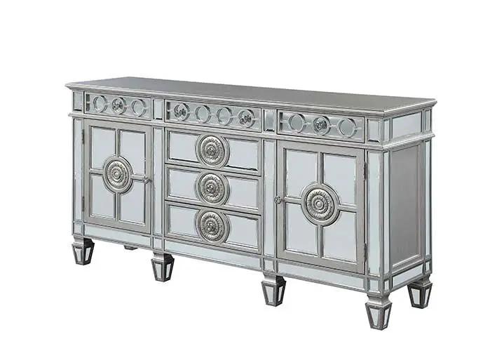 Varian - 36" Server - Mirrored & Antique Platinum by Unique Piece Furniture
