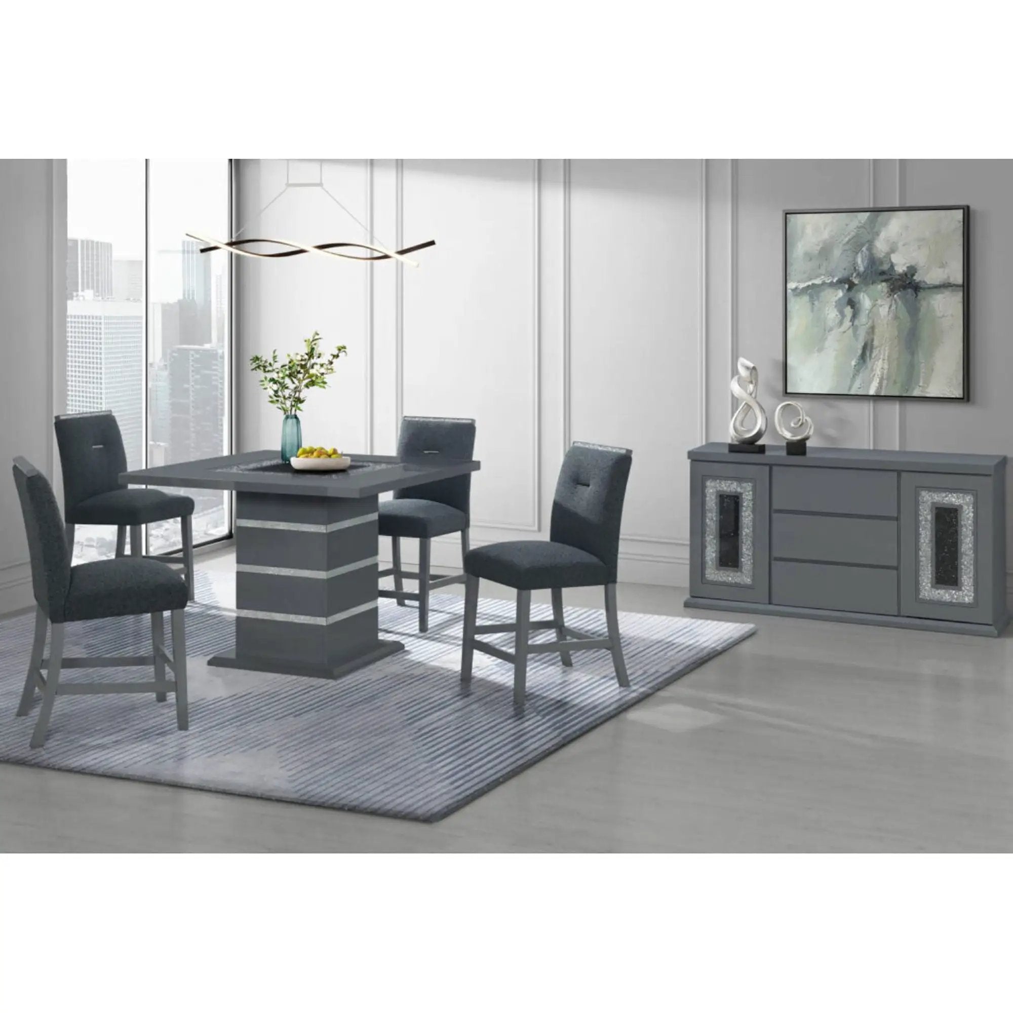 Ariya - Buffet With Clear Glass Inlay by Unique Piece Furniture