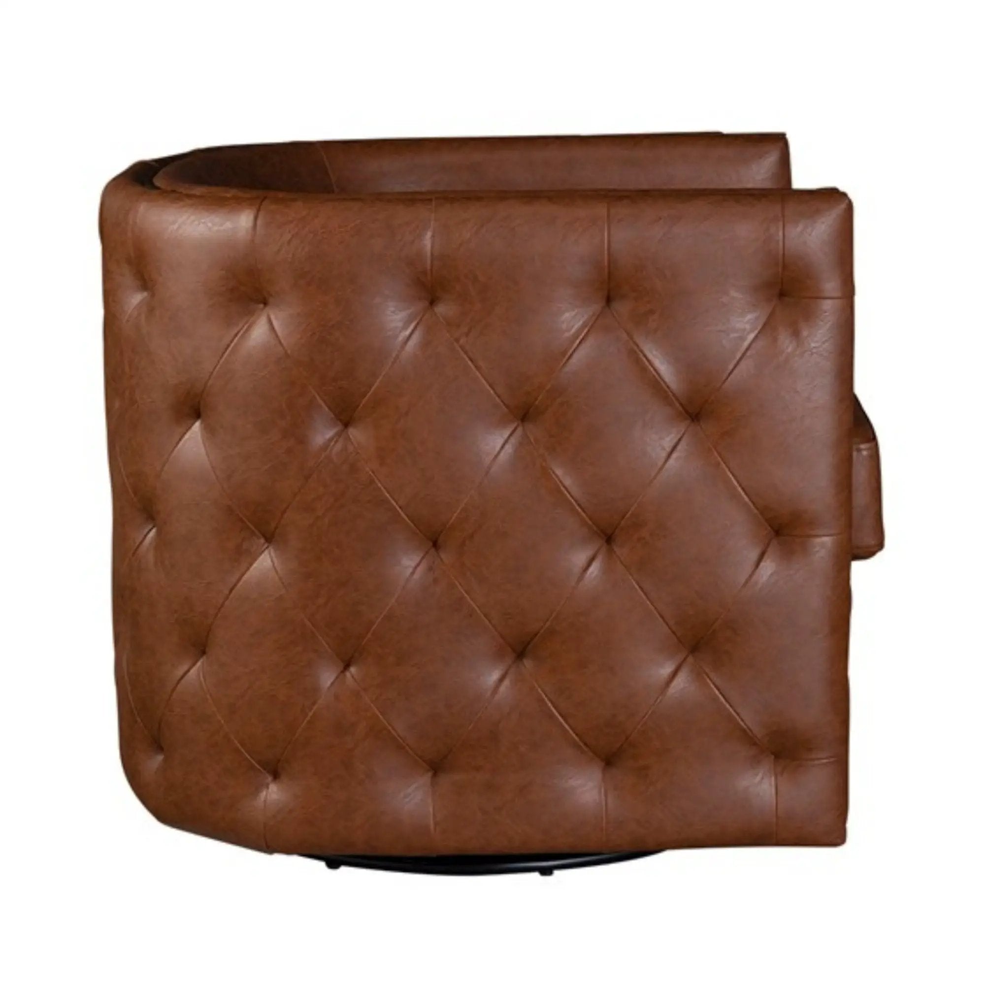 Swivel Chair With Tufted Barrel Design And Nailhead Accents by Unique Piece Furniture