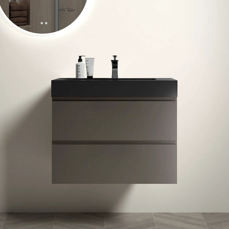 Alice - Bathroom Vanity With Sink, Large Storage Wall Mounted Floating Bathroom Vanity For Modern Bathroom, One-Piece Sink Basin Without Drain And Faucet by HouseOfZazla