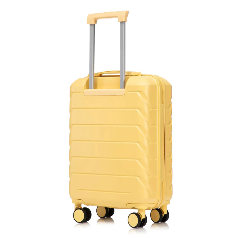 20 Inch ABS Hard Shell Travel Checked Luggage - Yellow by HouseOfZazla