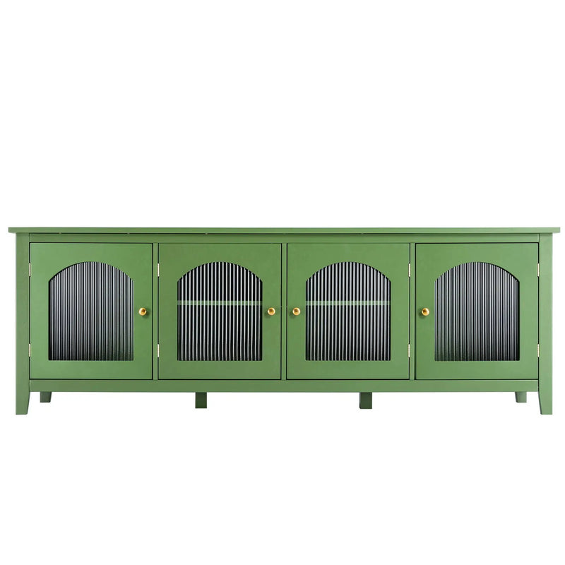 StylishTVcabinet Entertainment CenterTV Stand, TVconsoletable, Media Console, Solidwood Frame, Changhong Glass Door, Metal Handle by HouseOfZazla