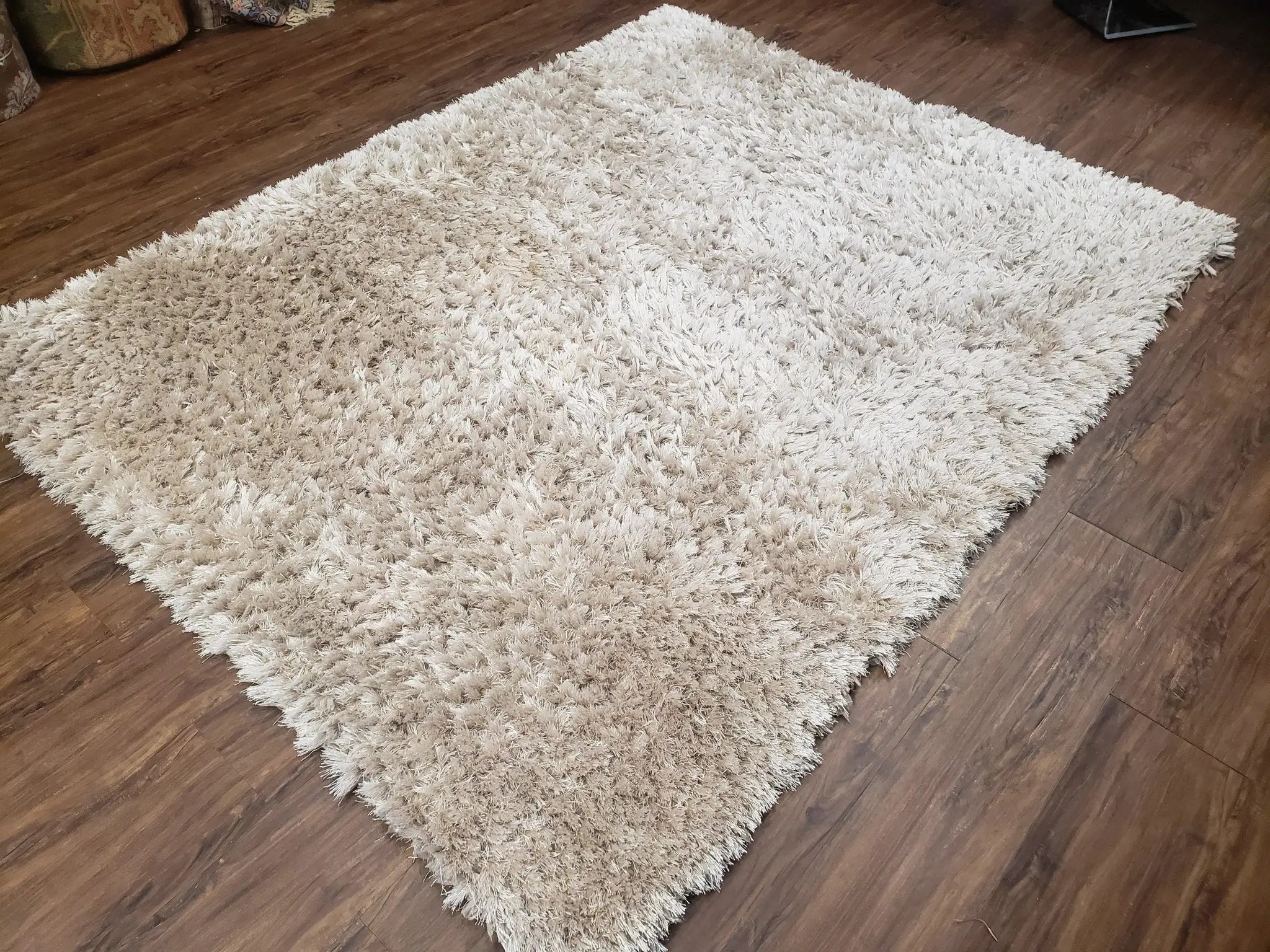 Ivory Shag Rug 6x7, Flokati Carpet, Shaggy Soft Plush Pile Area Rug, Modern Contemporary by Jewel Rugs