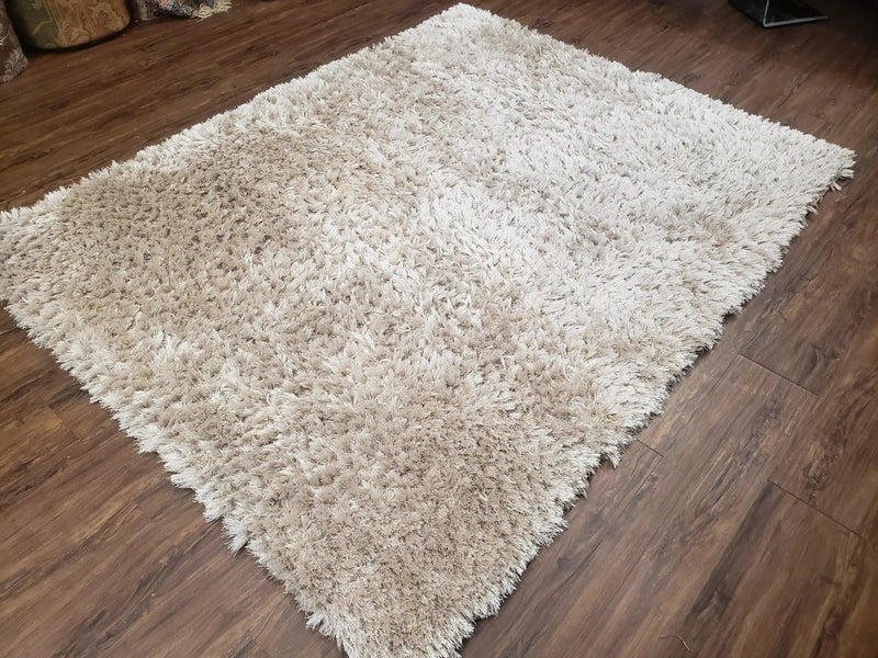 Ivory Shag Rug 6x7, Flokati Carpet, Shaggy Soft Plush Pile Area Rug, Modern Contemporary by Jewel Rugs