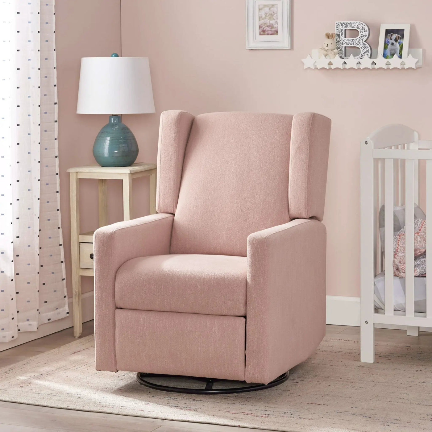 Landau Contemporary Fabric Upholstered Swivel Recliner by Unique Piece Furniture