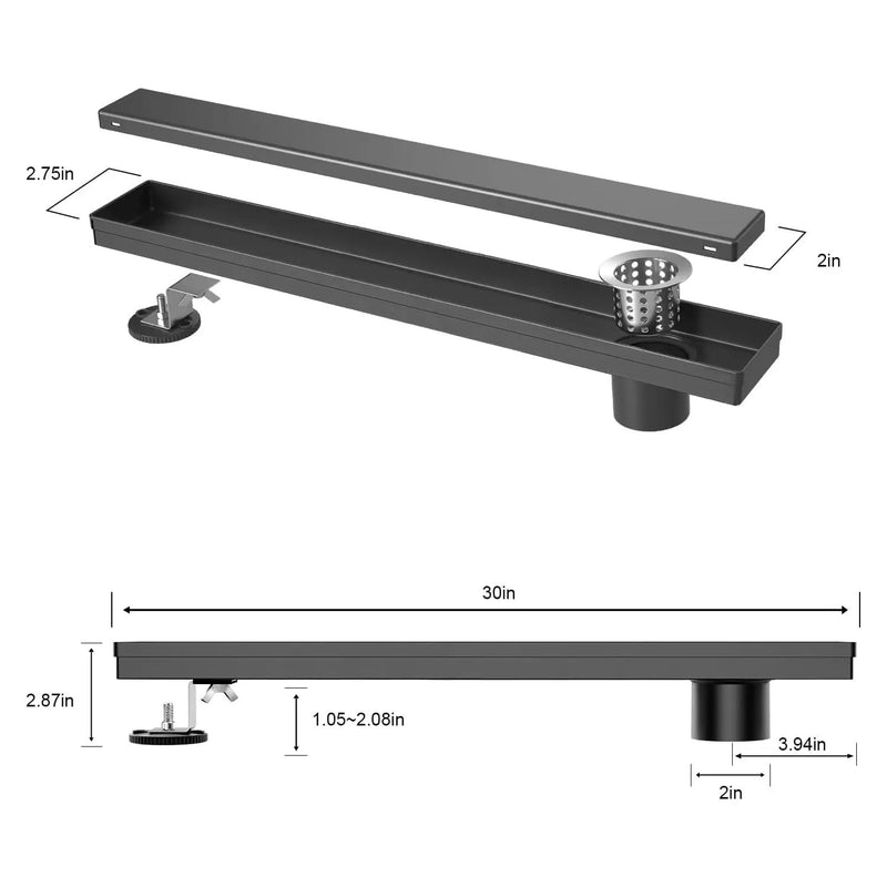 30 Inch Offset Linear Shower Drain by HouseOfZazla