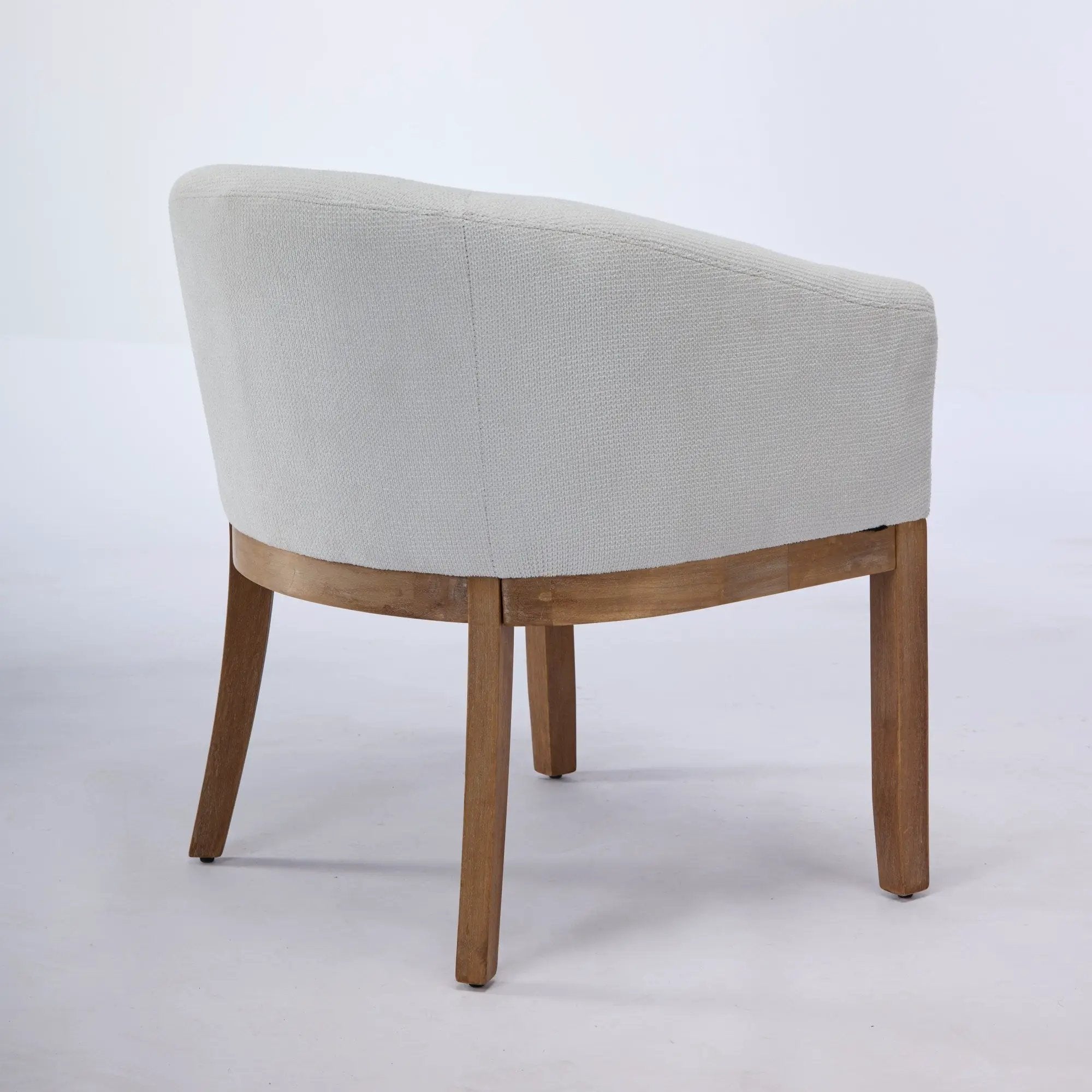Mid Century Modern Upholstered Barrel Dining Chair with Arms by HouseOfZazla