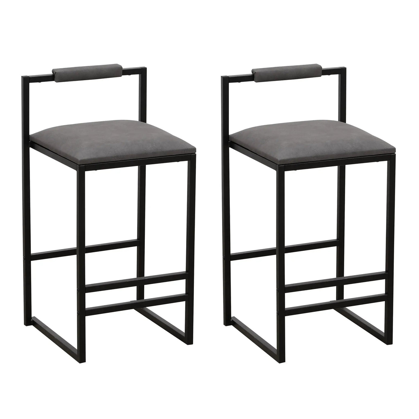 Elegant Bar Stool Set With Backrest And Footrest, Counter Height (Set of 2) by HouseOfZazla
