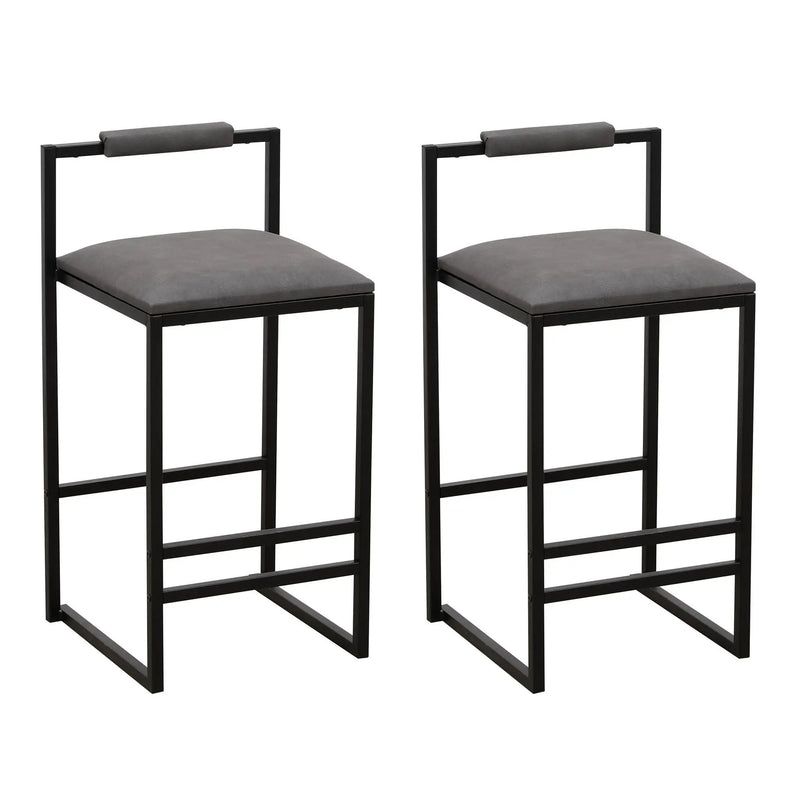 Elegant Bar Stool Set With Backrest And Footrest, Counter Height (Set of 2) by HouseOfZazla