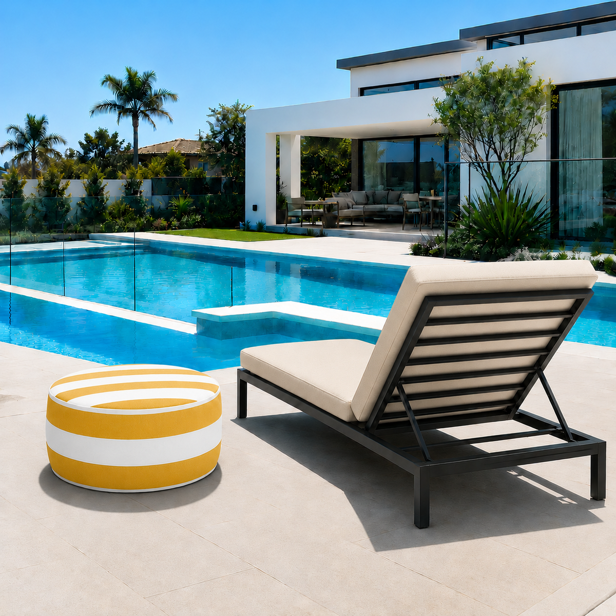 2 Pack Outdoor Inflatable Ottoman 21"x21"x9" by HouseOfZazla