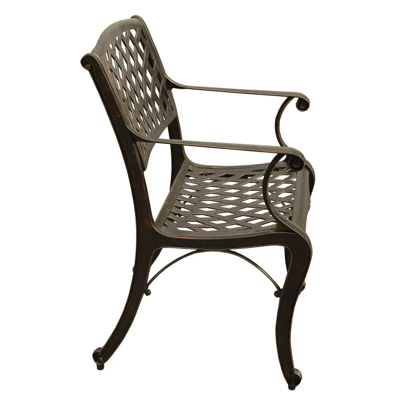 Contemporary Modern Outdoor Mesh Lattice Aluminum Patio Dining Chair by Sharicks