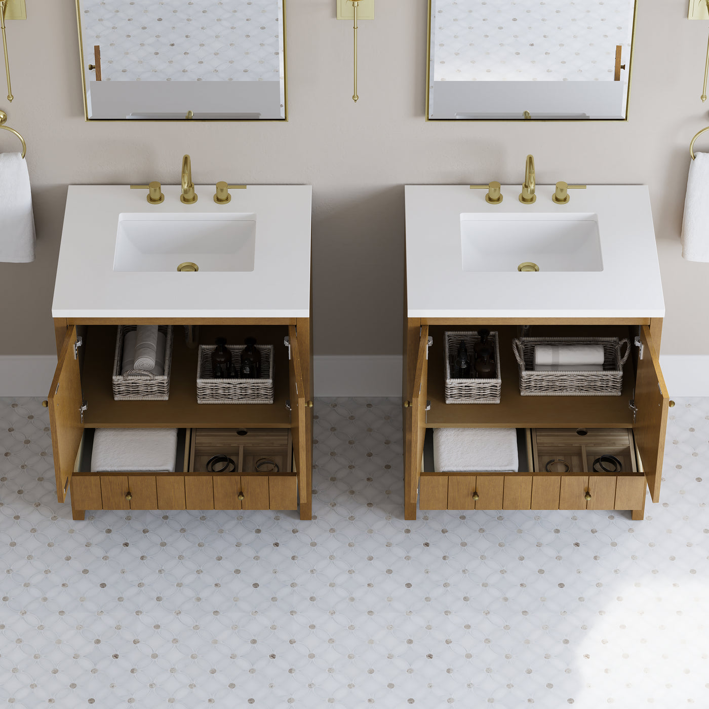James Martin Hudson 30" Single Bathroom Vanity, Honey Oak, view 34