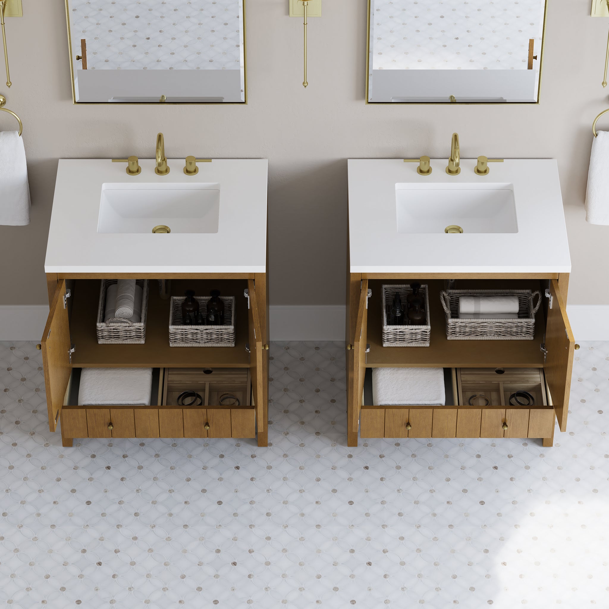 James Martin Hudson 30" Single Bathroom Vanity, Honey Oak, view 34