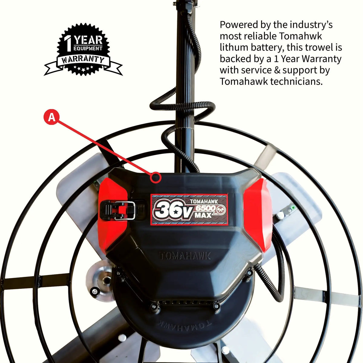 30" Battery-Powered Portable Power Trowel with 18ft Bull Float Handle, photo 6 of 13