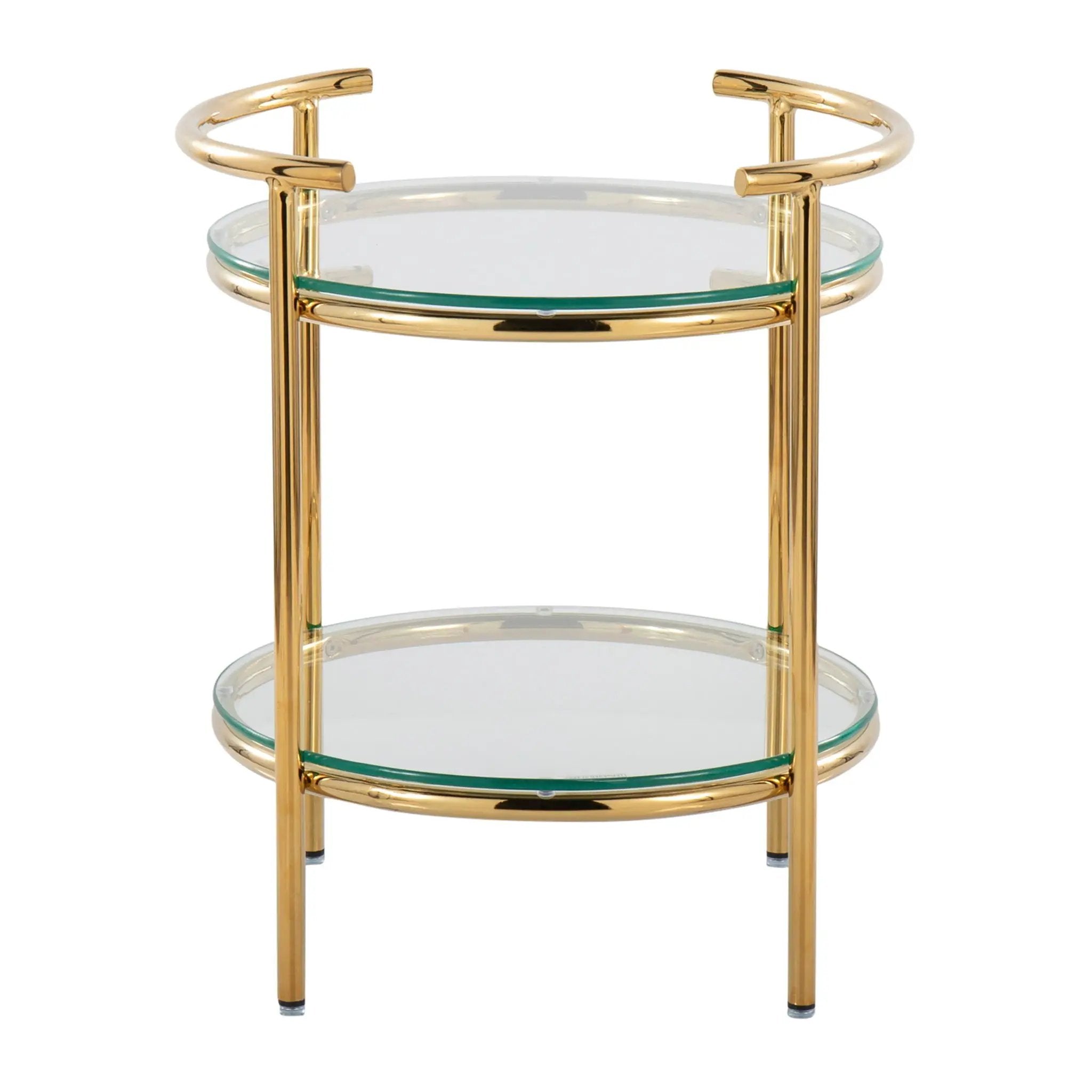 Rhonda - Contemporary / Glam Side Table - Gold / Clear by HouseOfZazla