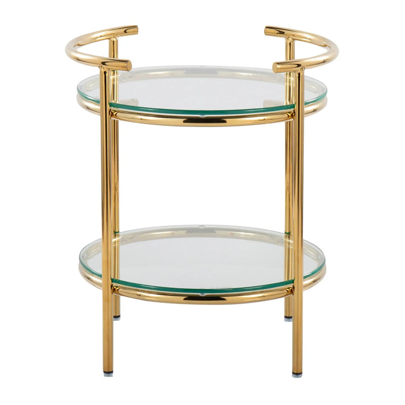 Rhonda - Contemporary / Glam Side Table - Gold / Clear by HouseOfZazla