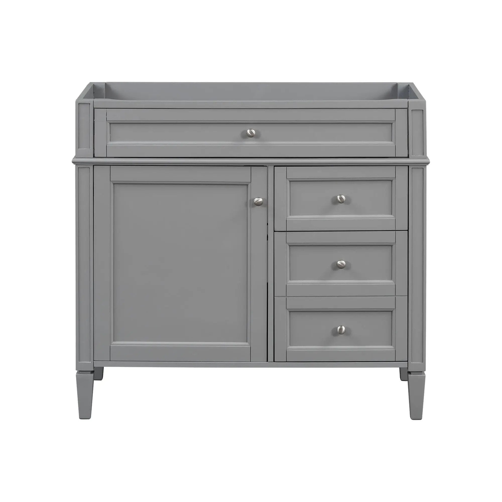 Bathroom Vanity With 2 Drawers And Tip-Out Drawer, Storage Cabinet by HouseOfZazla