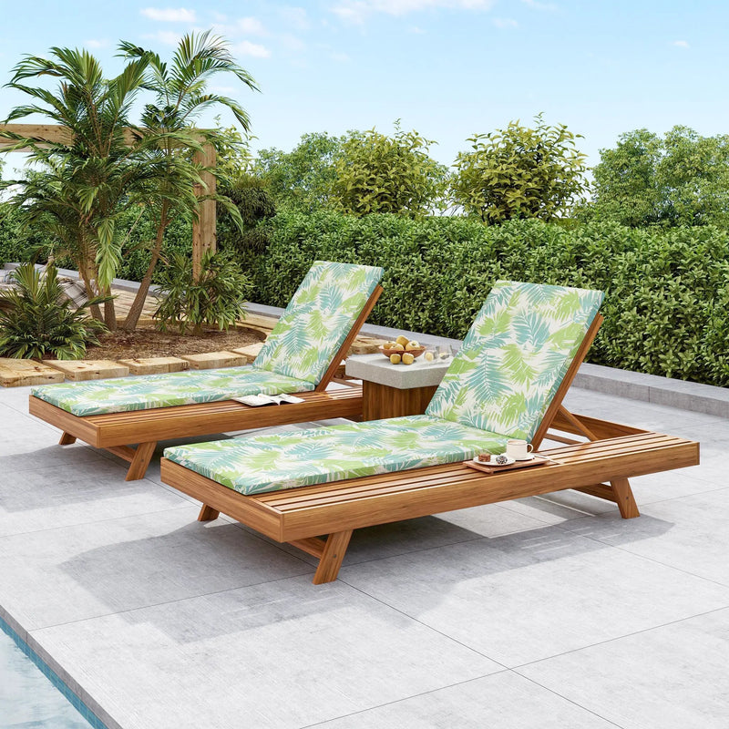 Lounge Chaise Set with Water-Resistant Cushions by HouseOfZazla