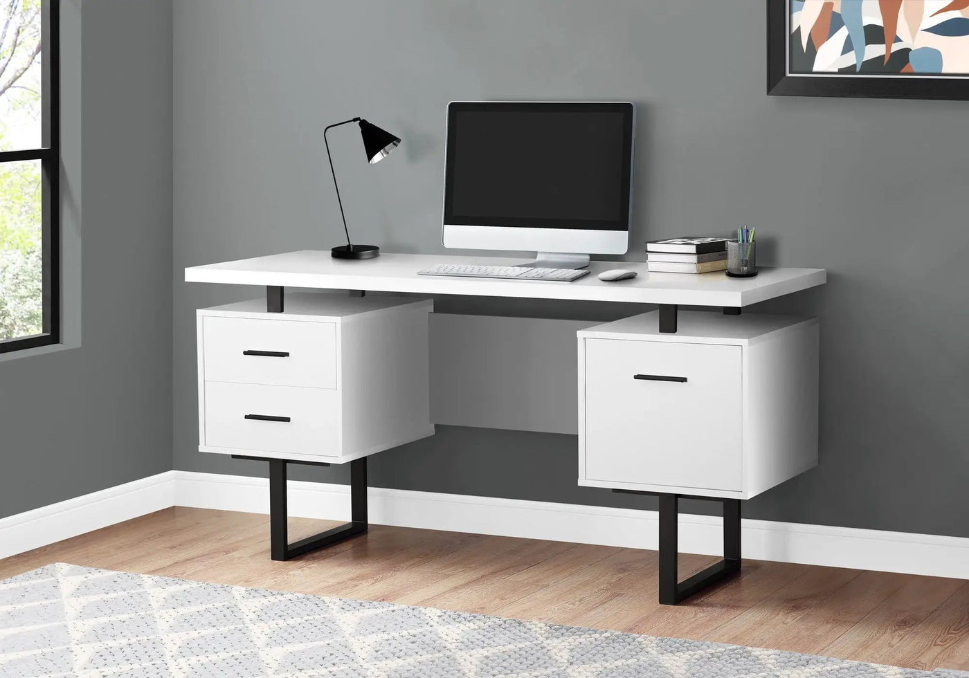 Computer Desk For Home Office With Storage Drawers by HouseOfZazla
