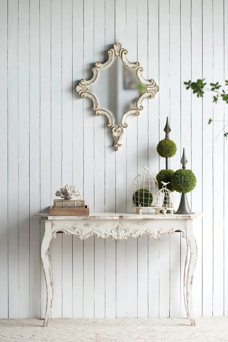 Slimline wash Console Table, For Hallway Living Room Bedroom - White Washed by Unique Piece Furniture