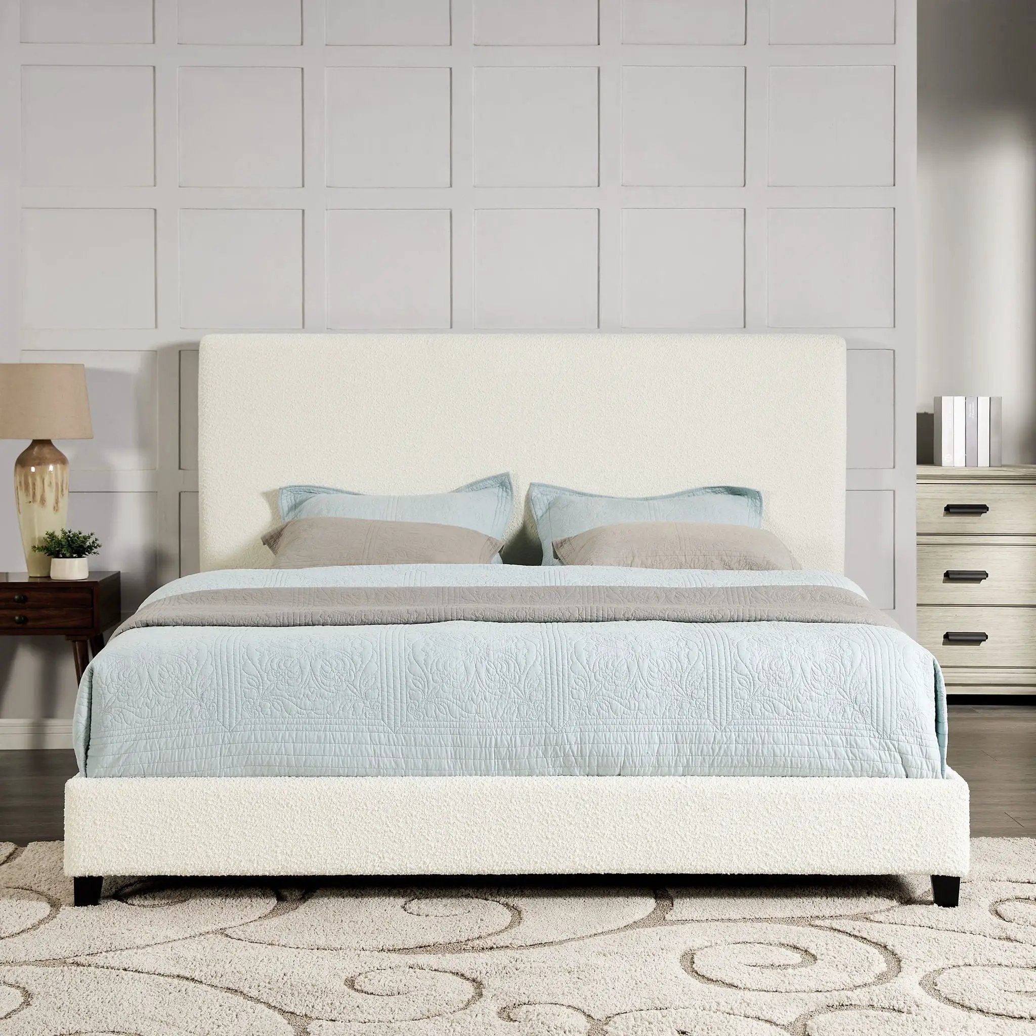 Platform Bed & Upholstered Headboard by Unique Piece Furniture