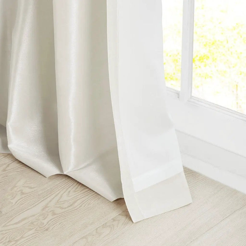 Twist Tab Lined Window Curtain Panel White 50x108 by HouseOfZazla