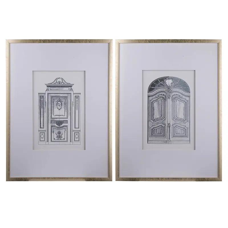 Fake Pencil Architectual Wall Art, Wall Decor Accent (Set of 2) - Silver by HouseOfZazla