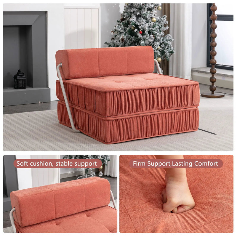 Folding Sofa With Removable Back Cushion, Convertible Futon Sleeper Chair by Unique Piece Furniture