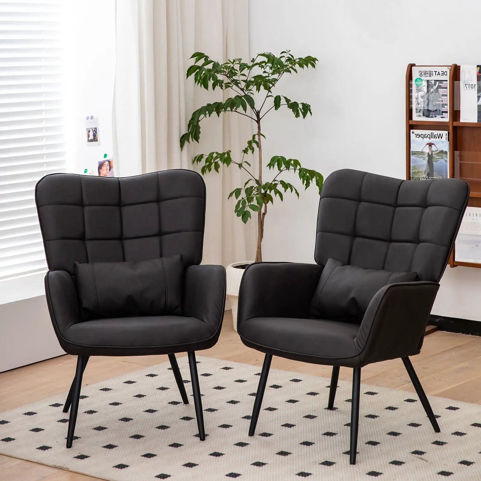 Modern Accent Arm Chair High Back With Metal Legs And Soft Padded by Unique Piece Furniture