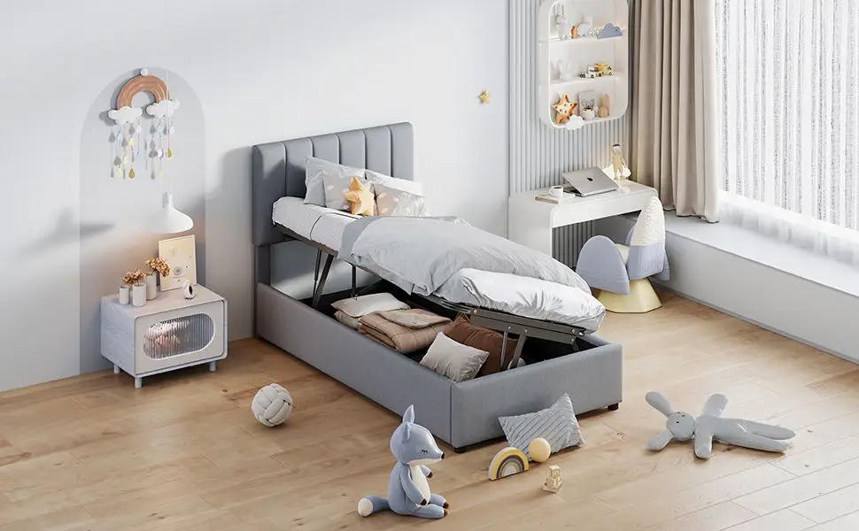 Upholstered Platform Bed With A Hydraulic Storage System by HouseOfZazla
