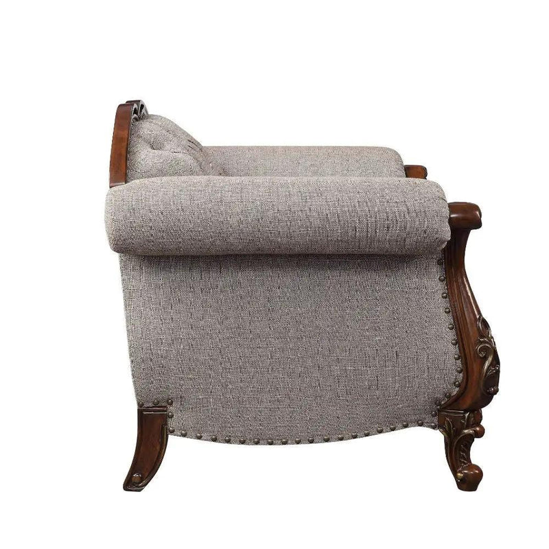 Miyeon - Sofa With 5 Pillows - Fabric & Cherry by Unique Piece Furniture
