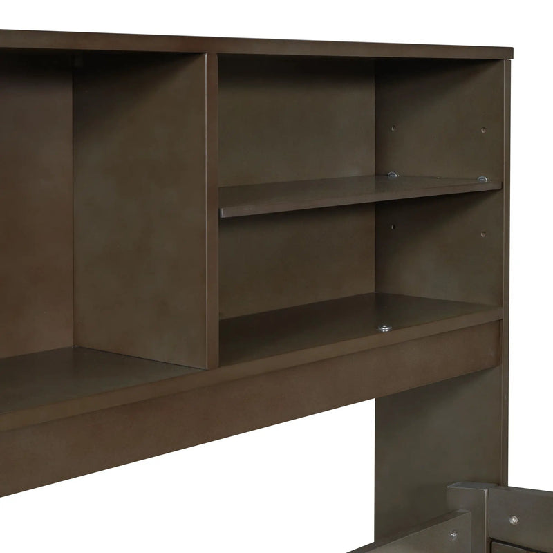 Daybed With 2 Bedside Cabinets, Upper Shelves And 4 Drawers by HouseOfZazla