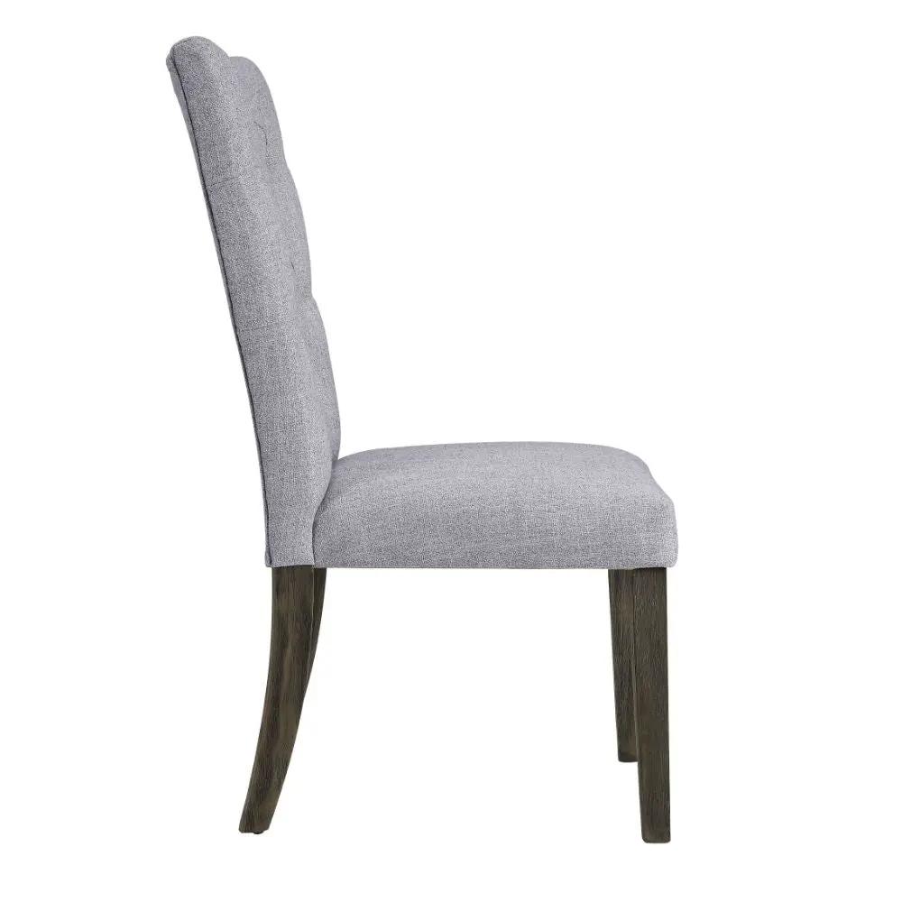 Merel - Side Chair (Set of 2) - Gray Linen & Gray Oak by Unique Piece Furniture