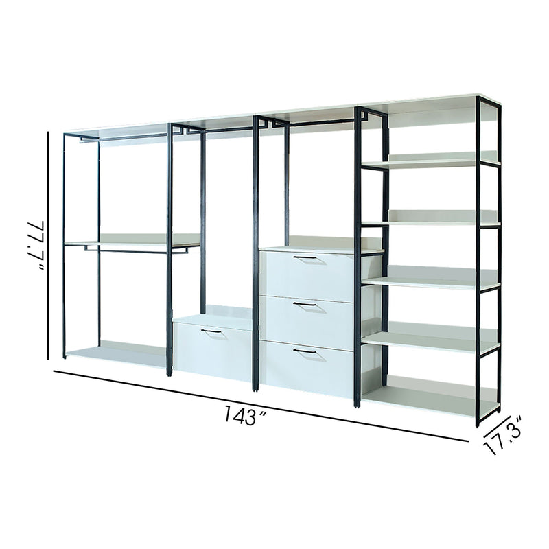 Fiona - Freestanding, Walk-In Closet System - White - Wood by HouseOfZazla