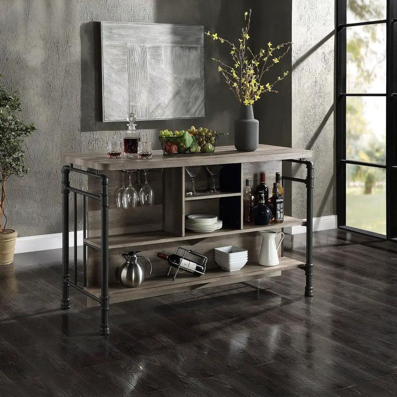Edina - Counter Height Table - Antique Oak & Sandy Gray by Unique Piece Furniture