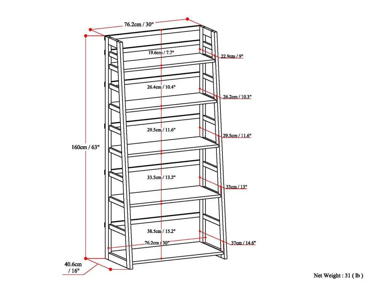 Acadian - Handcrafted Ladder Shelf Bookcase by HouseOfZazla