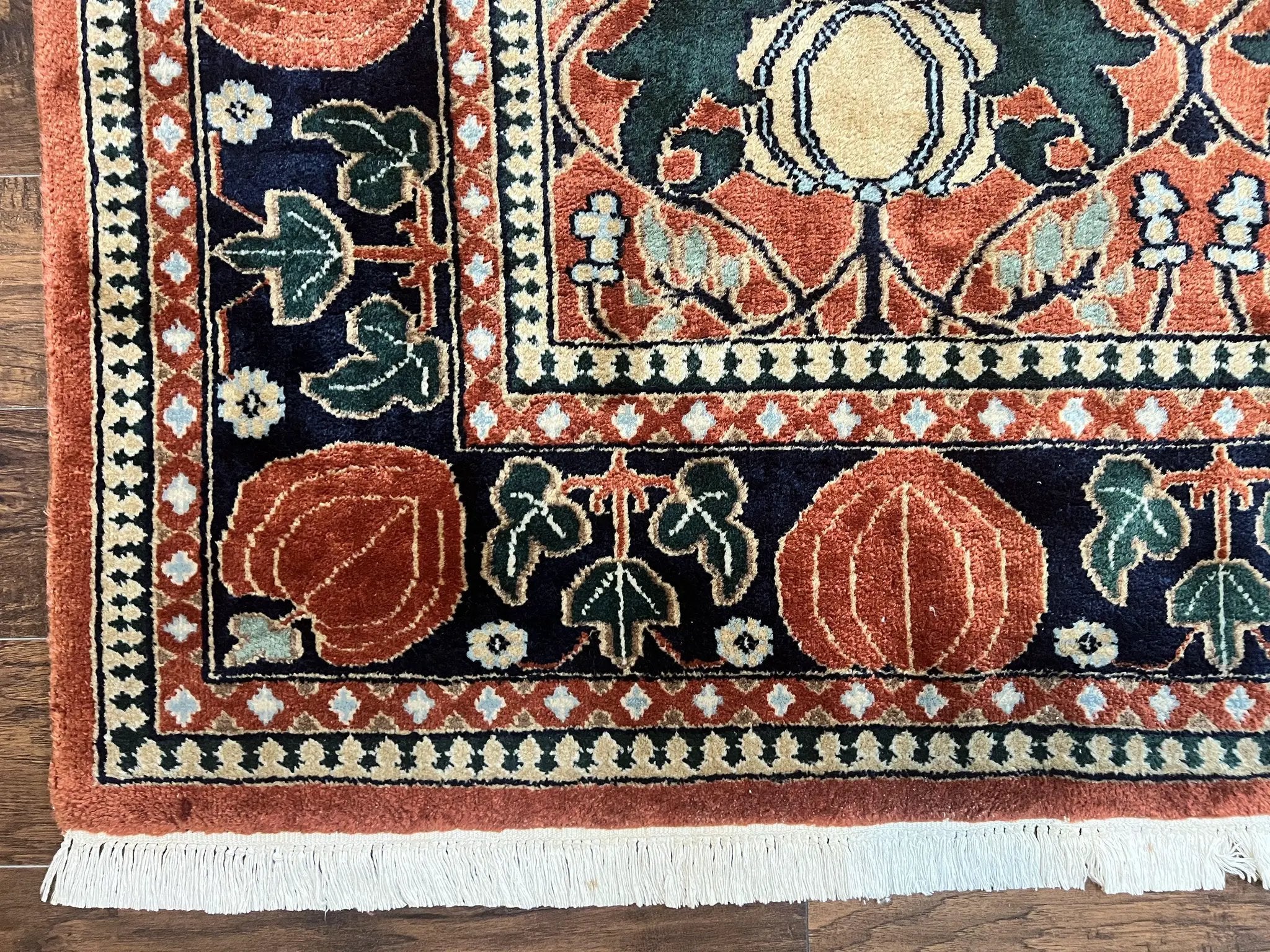 Indo Persian Bidjar Rug 8x10, Red and Black, Handmade Vintage Wool Carpet by Jewel Rugs