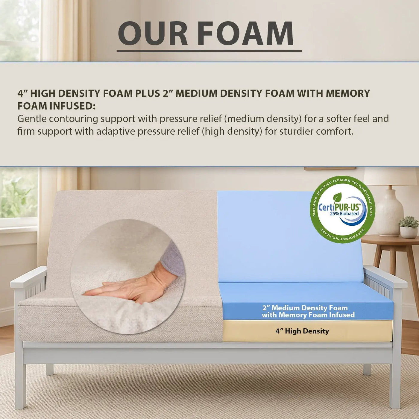 Memory Foam Infused Futon Mattress Full by HouseOfZazla
