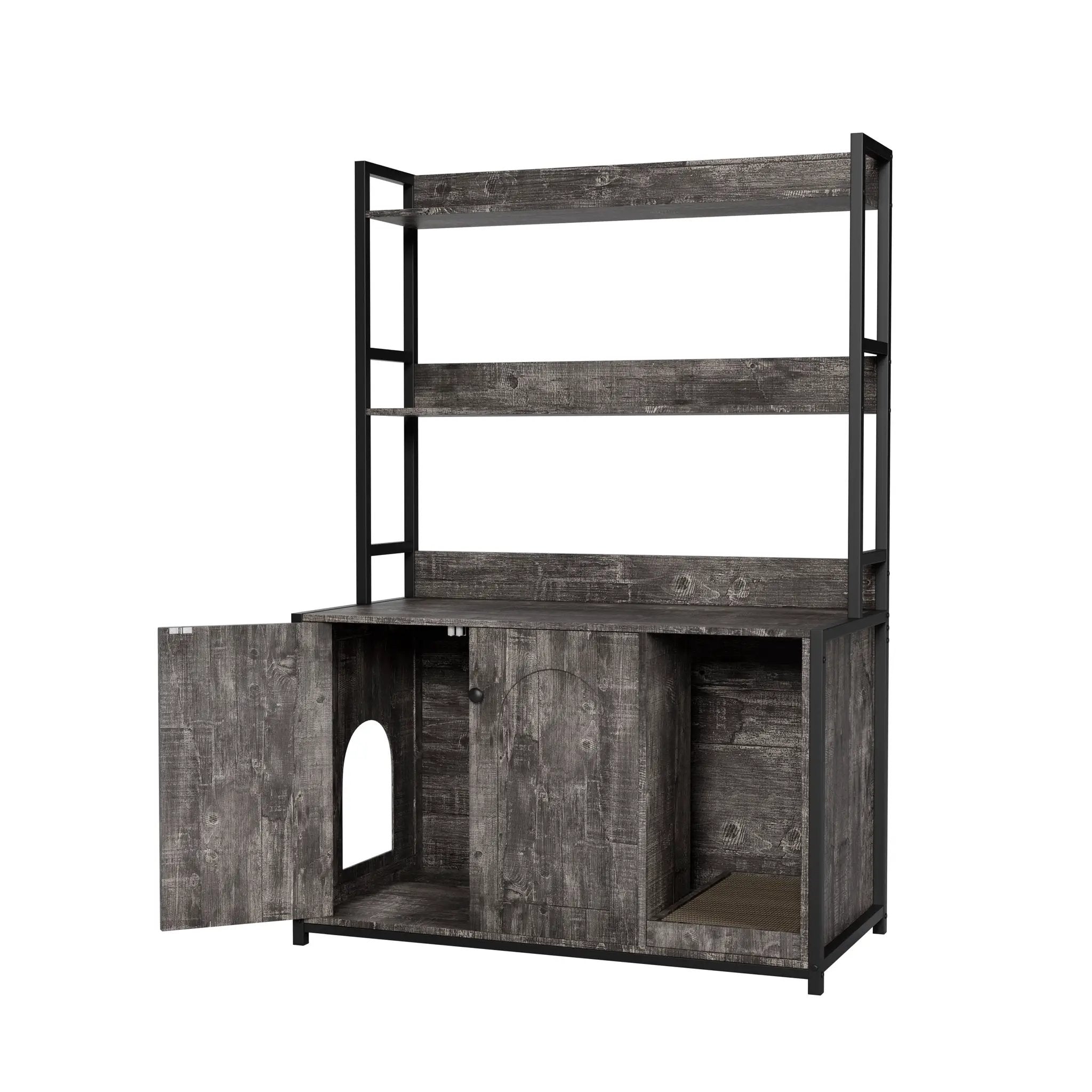 Large Cat Litter Box Enclosure With Shelf Storage by HouseOfZazla