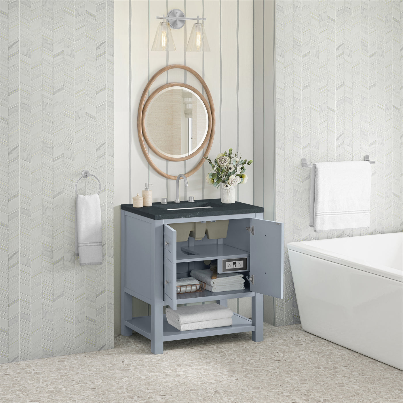 James Martin Breckenridge 30" Single Bathroom Vanity, Serenity Blue, view 40