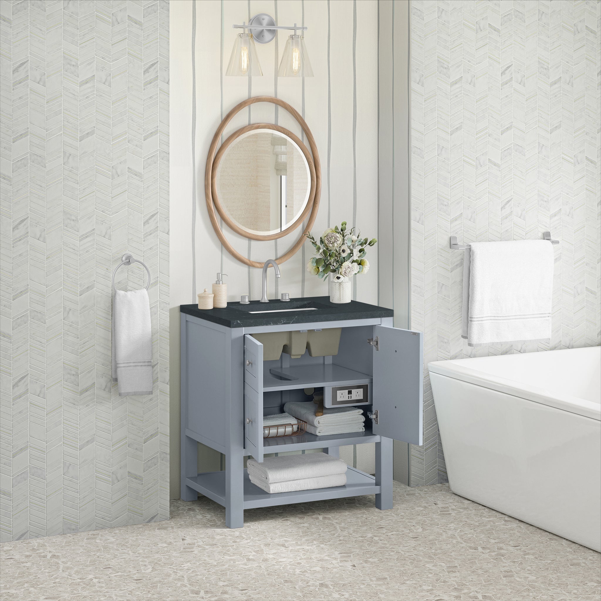 James Martin Breckenridge 30" Single Bathroom Vanity, Serenity Blue, view 40
