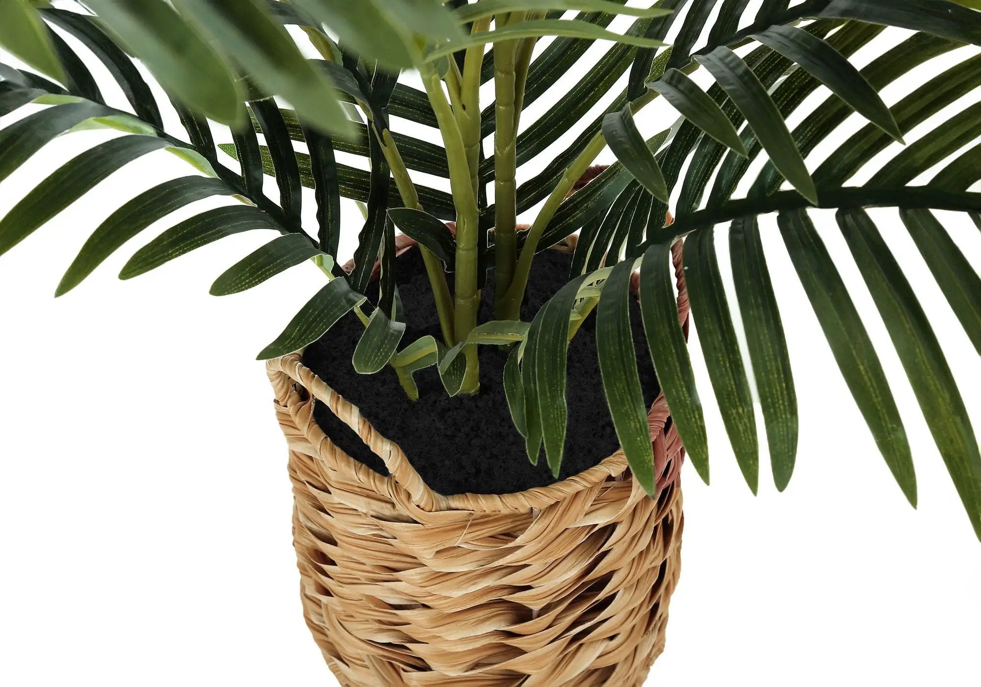 24" Tall, Artificial Plant, Palm, Indoor, Faux, Fake, Table, Floor, Greenery, Potted, Real Touch, Decorative - Green / Beige by Unique Piece Furniture